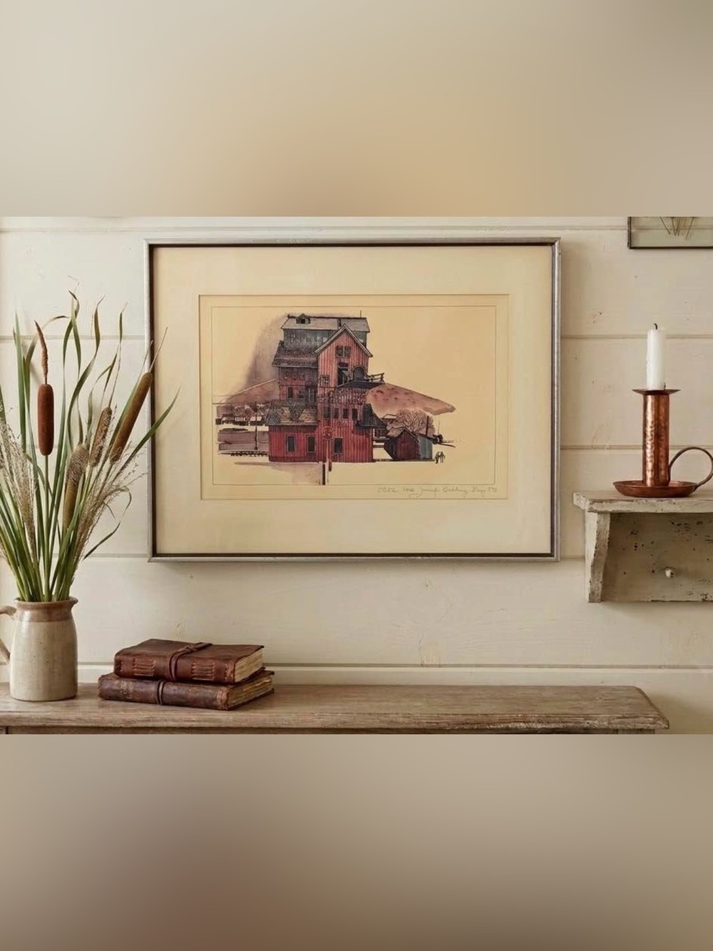 Vintage Limited Edition Signed Jennifer Giddings Park City Utah Print Art